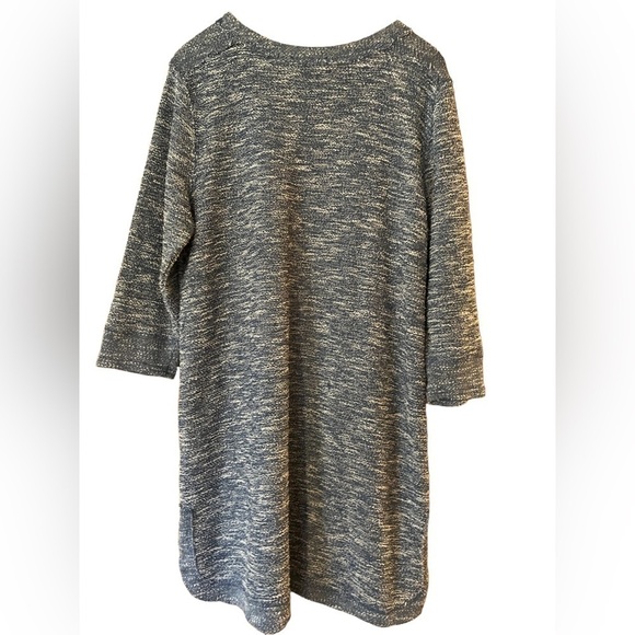 Robert Louis Blue Heathered Stretch Knit Tunic Shirt Dress with Pockets - Picture 8 of 10